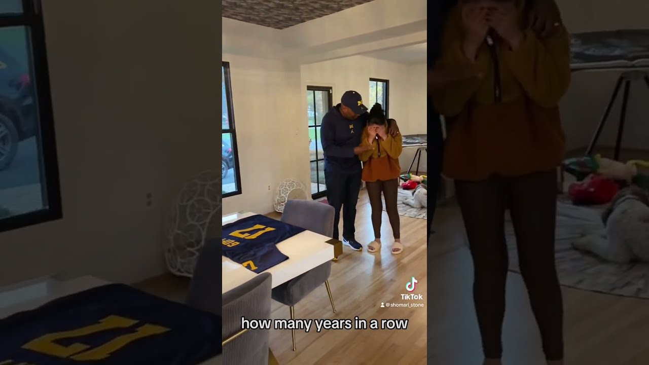 Shomari Stone Surprises Angie Goff with Michigan Jersey