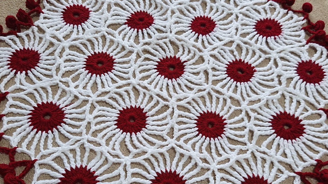 💕😍क्रोशिया डिजाइन थालपोश, Beautiful Crochet Doily / Thalposh