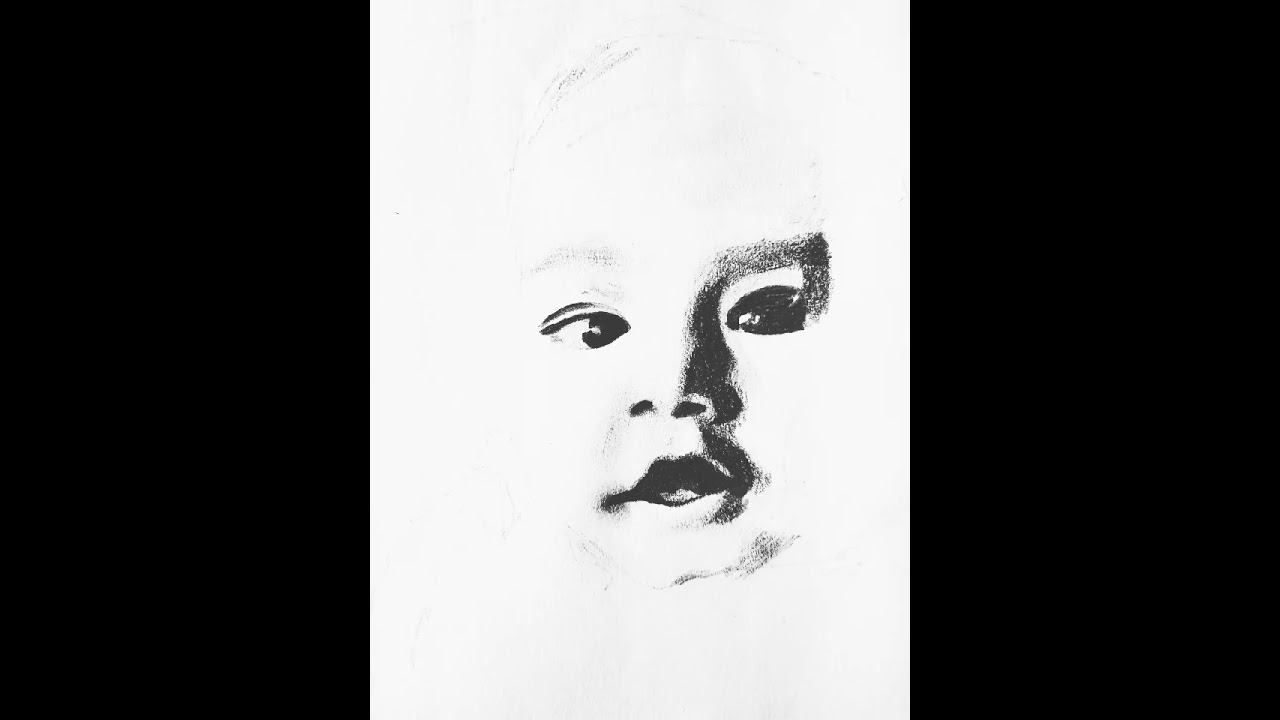 Cute baby face sketching 