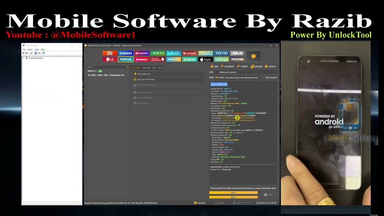 Nokia 2.1 Bypass Frp By UnlockTool One Click