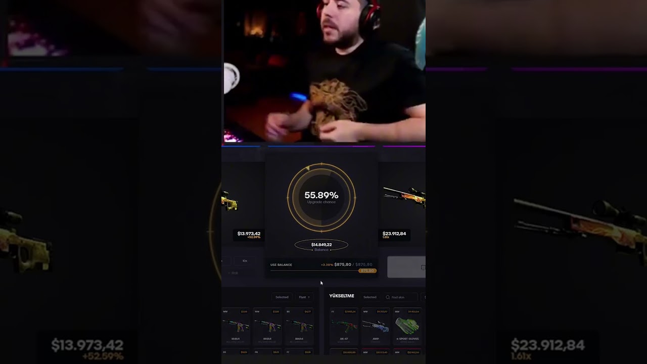 UNLOST UPGRADE YAPARKEN DRAGON LORE KAYBEDİYOR #cs2  #keydrop  #csgo #unlostv #unlost #shorts