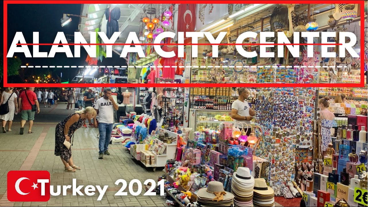 Alanya City Center 2021(complete) - Evening walking tour in Alanya City Center, Turkey
