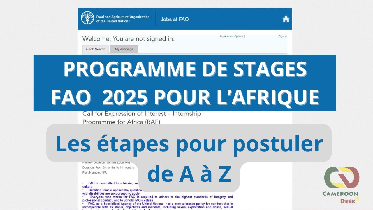 Comment postuler au programme de stage FAO pour l’Afrique 2025 ?