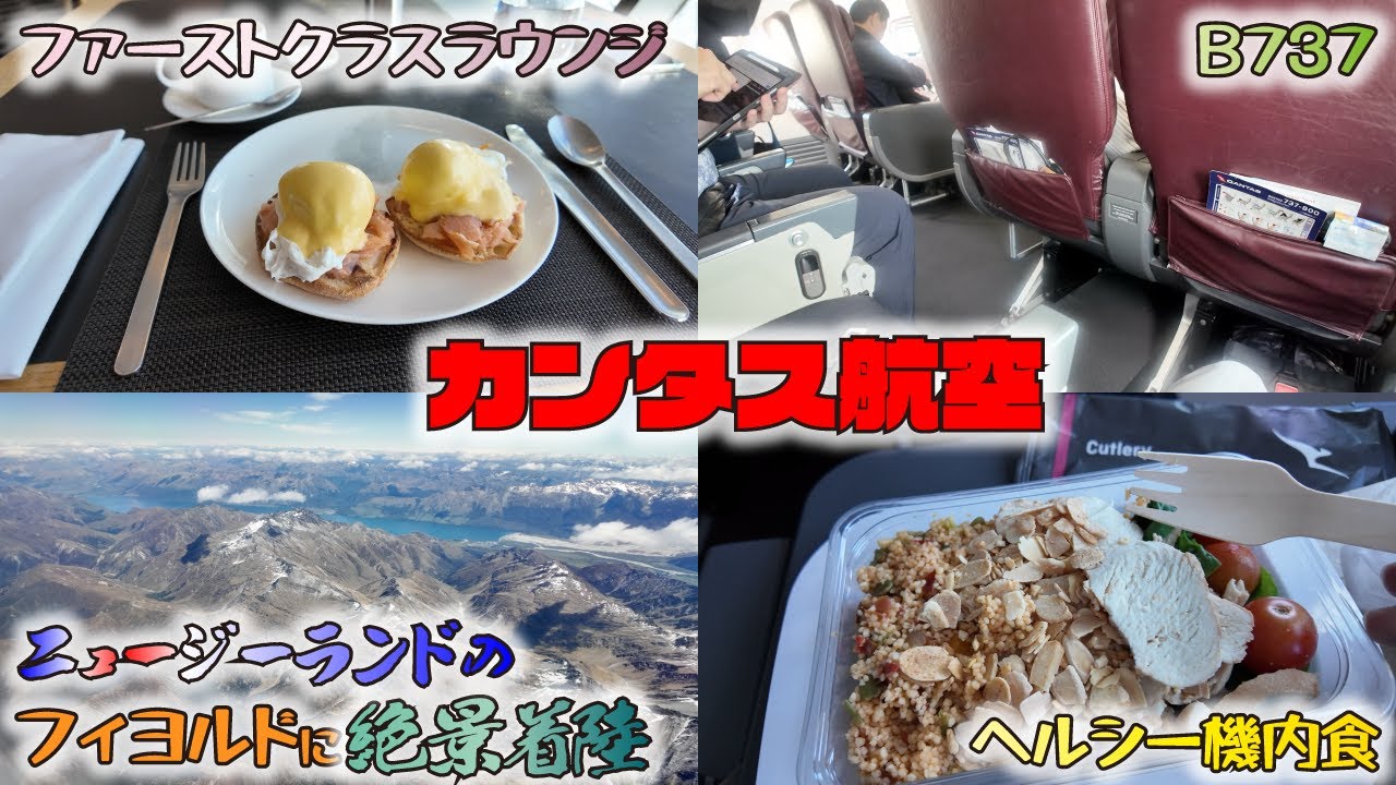 カンタス航空シドニーからニュージーランド・クイーンズタウン - フィヨルドの間を遊覧飛行して絶景着陸