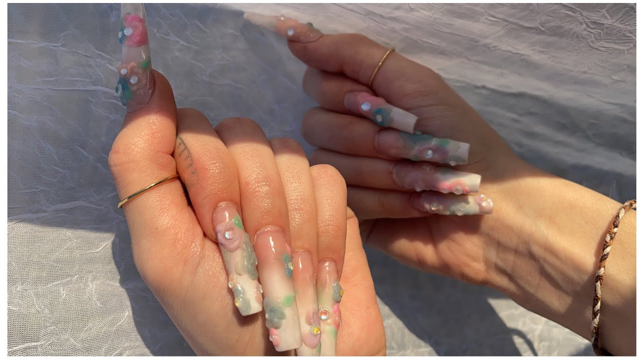 8 HOUR ACRYLIC 3D FLOWER NAIL SET
