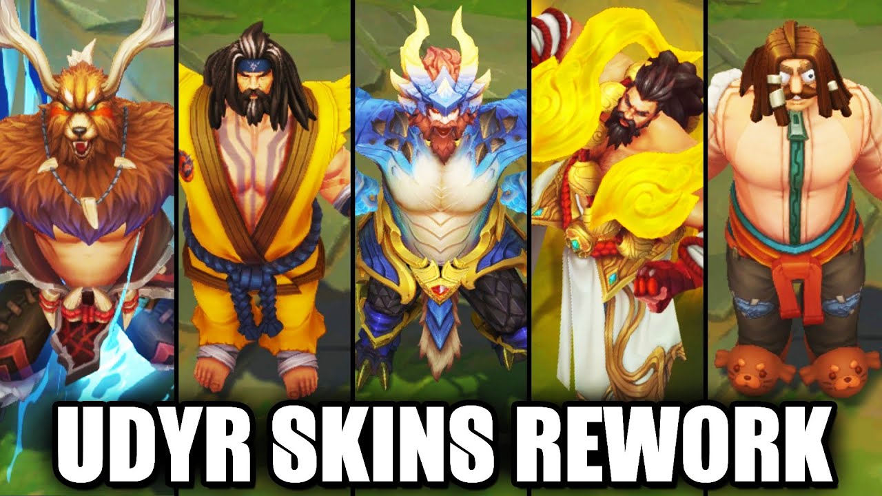 All Udyr Skins Spotlight Rework 2022 (League of Legends)