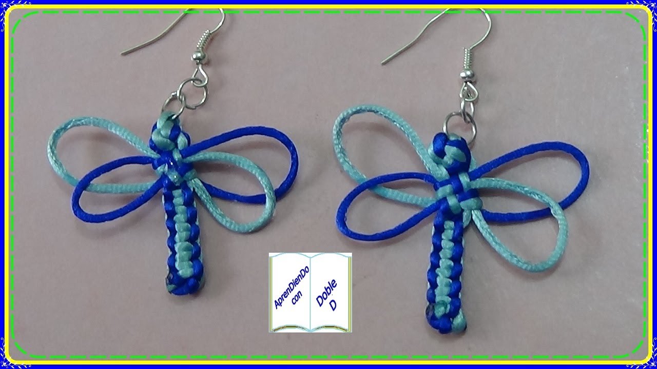 ARETES DE LIBÉLULAS CON HILO COLA DE RATA