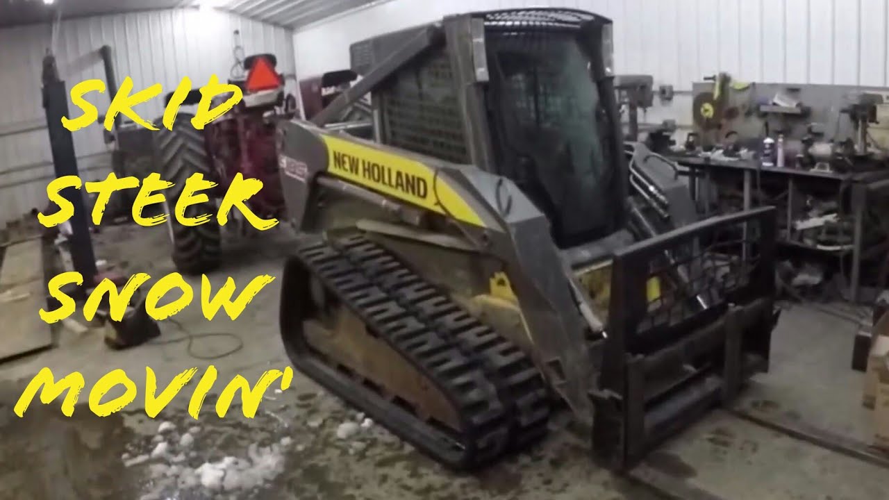 Moving Snow With A New Holland C185 Skid Steer