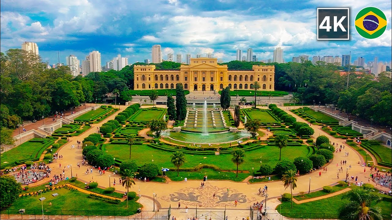 Independence Park, Ipiranga Museum - Walking Tour Brazil 4k