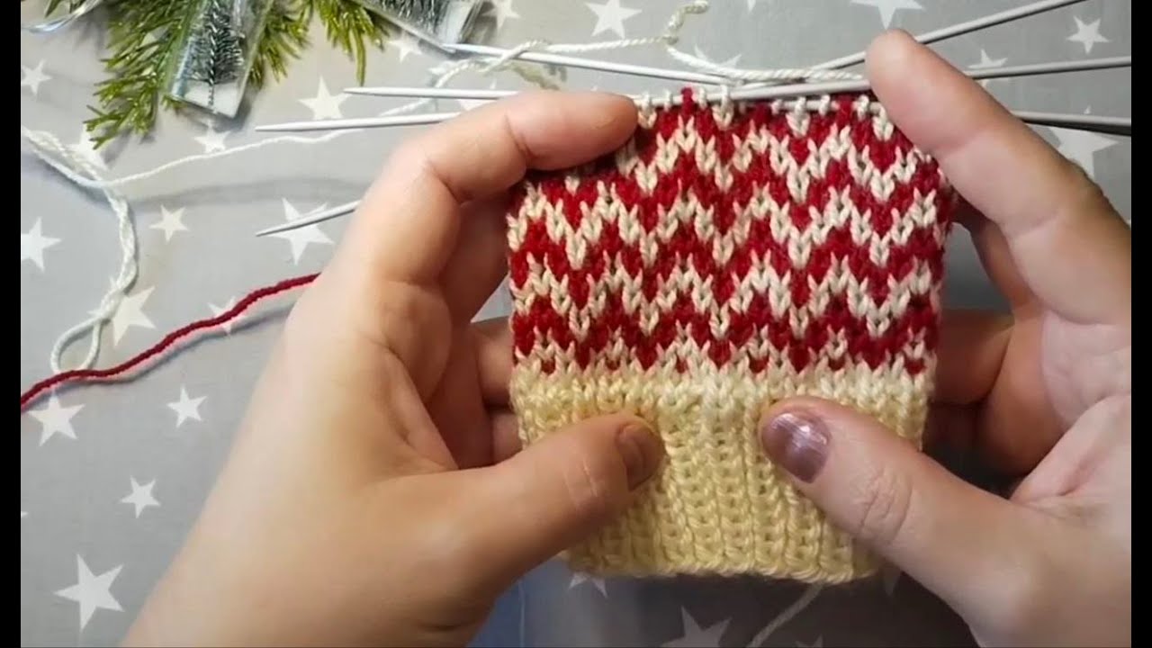 Ленивый жаккард /  самый простой узор / плотные, теплые носочки, шапочки.