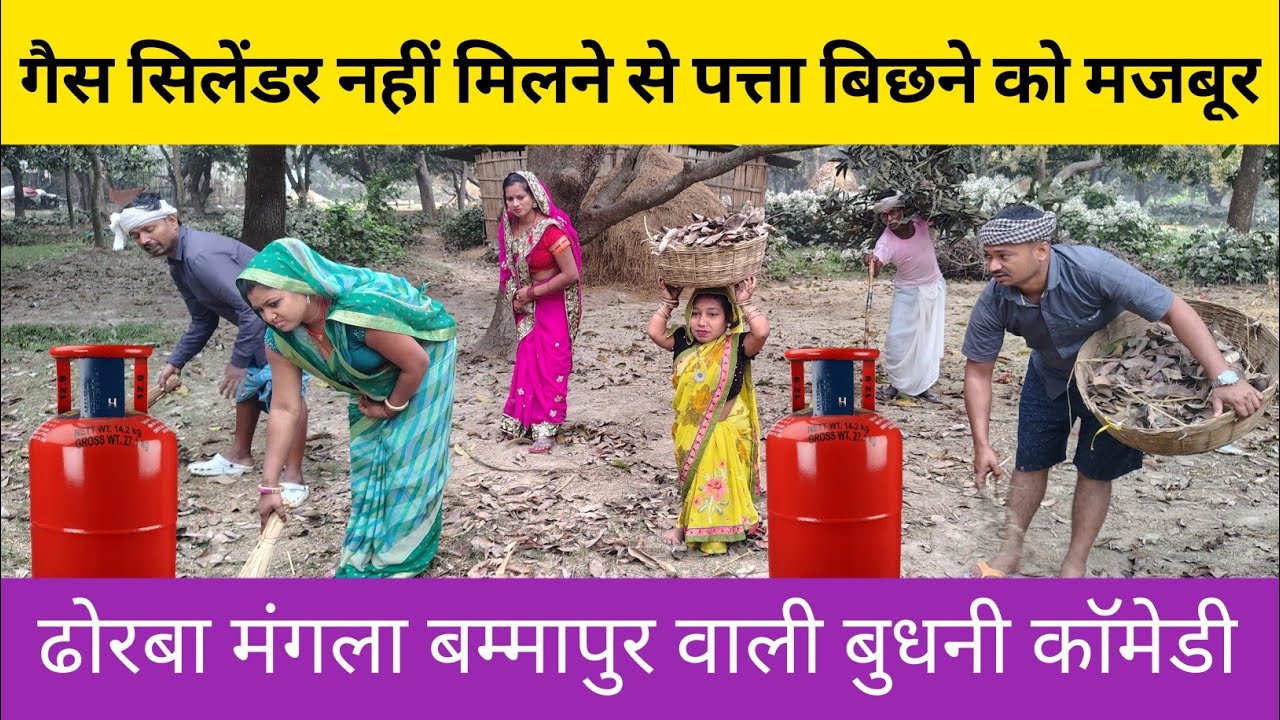 गैस सिलेंडर नहीं मिलने से पत्ता बिछने को मजबूर 🤪 maithili comedy video