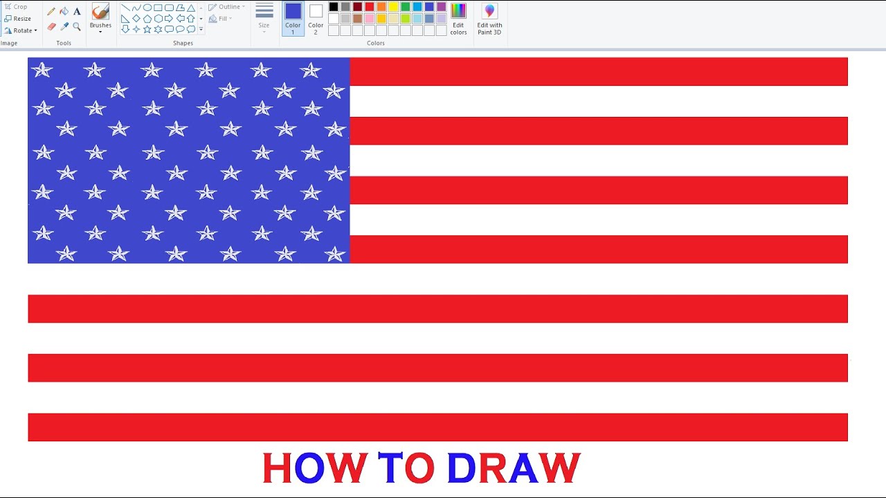How to draw America Flag in MS Paint