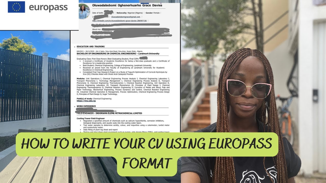 HOW TO WRITE YOUR CV USING EUROPASS FORMAT FOR YOUR ERASMUS APPLICATION USING MY CV AS A GUIDE