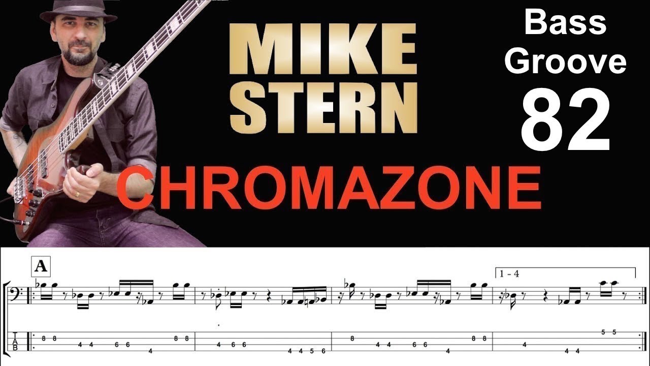 CHROMAZONE (Mike Stern) How to Play Bass Groove Cover with Score & Tab Lesson