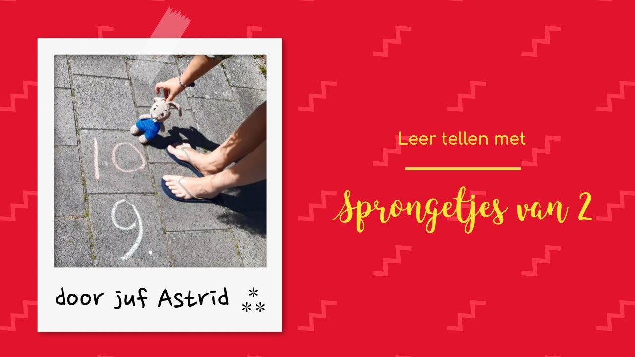 OB - Leren tellen in sprongetjes van 2 door juf Astrid - telspel peuters kleuters cijfers getallen