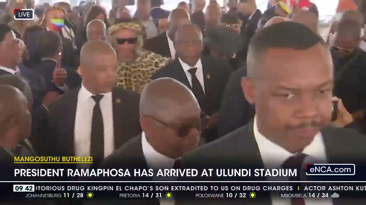 Mangosuthu Buthelezi | President Ramaphosa arrives at stadium
