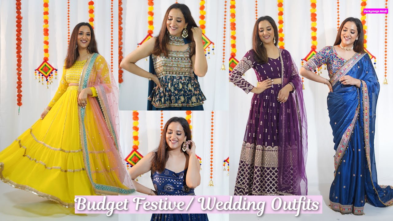 Affordable Festive Lehengas Saree Suits | Budget Designer Festive Outfits | Perkymegs Hindi