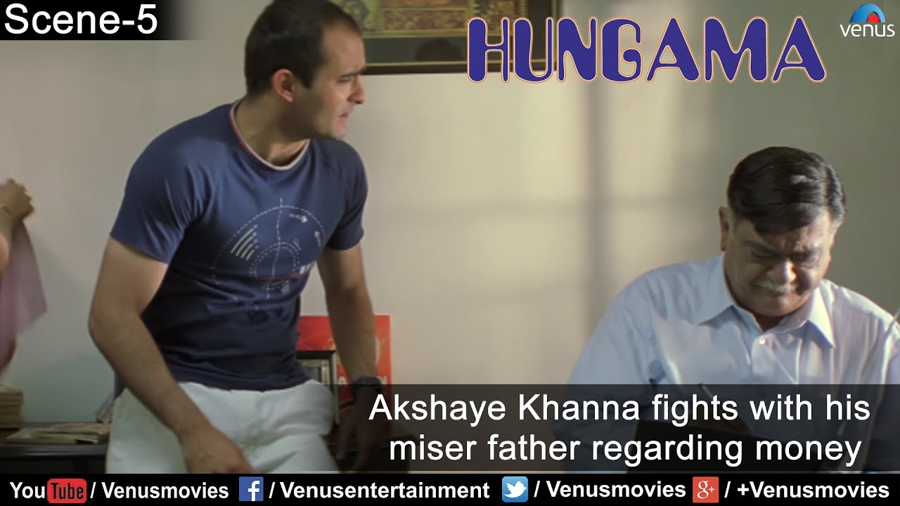 Akshaye Khanna fights with his miser father regarding money (Hungama)