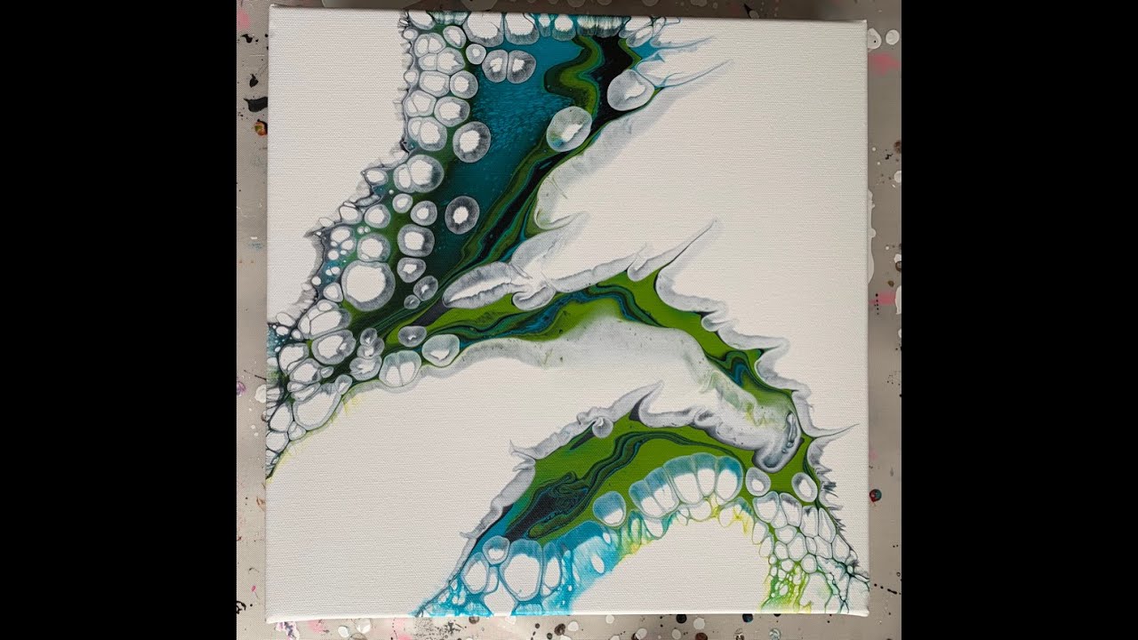 Cell Activator with MinWax Pre-Stain. Abstract art. Acrylic pouring. Fluid art. #52 Turquoise olive.