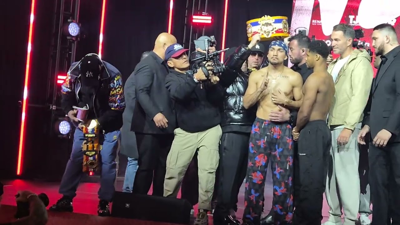 SHAKUR FOCUDED! TEOFIMO DANCING! TEOFIMO LOPEZ VS SHAKUR STEVENSON WEIGH IN!