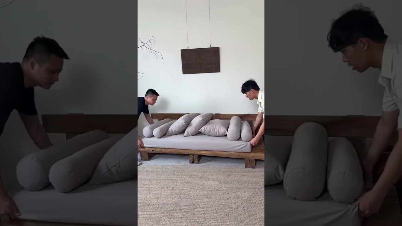 Beautifully crafted wooden sofa   