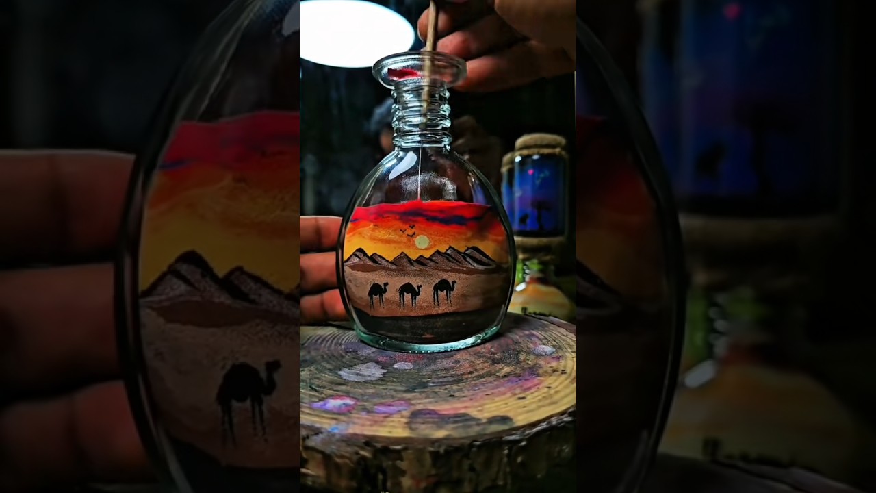🐪✨ Mind-Blowing Sand Art in a Bottle | Desert Magic 🌅 