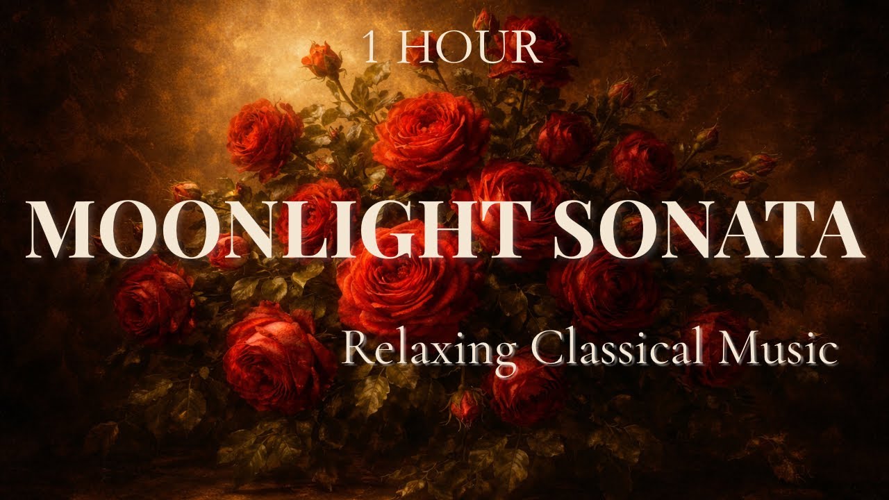 Dark Red Collection – Moonlight Sonata | 1 Hour Relaxing Classical Floral Ambience