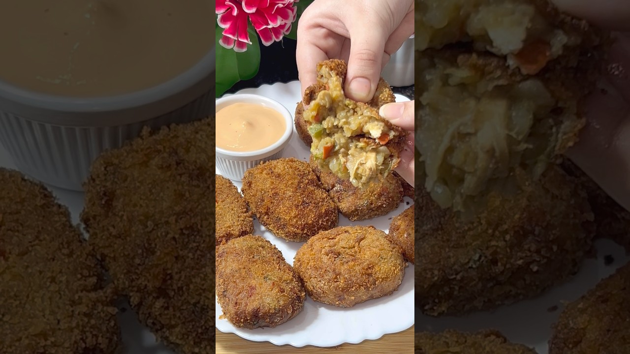 Ramadan Ep 19: Crispy Chicken & Potato Croquettes😍 #shorts #trending #viralvideo #ramadan #chicken