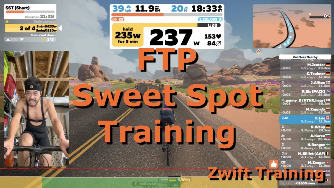 WATCH ME SUFFER! Zwift FTP Sweet Spot Training (SST) // Zwift Training