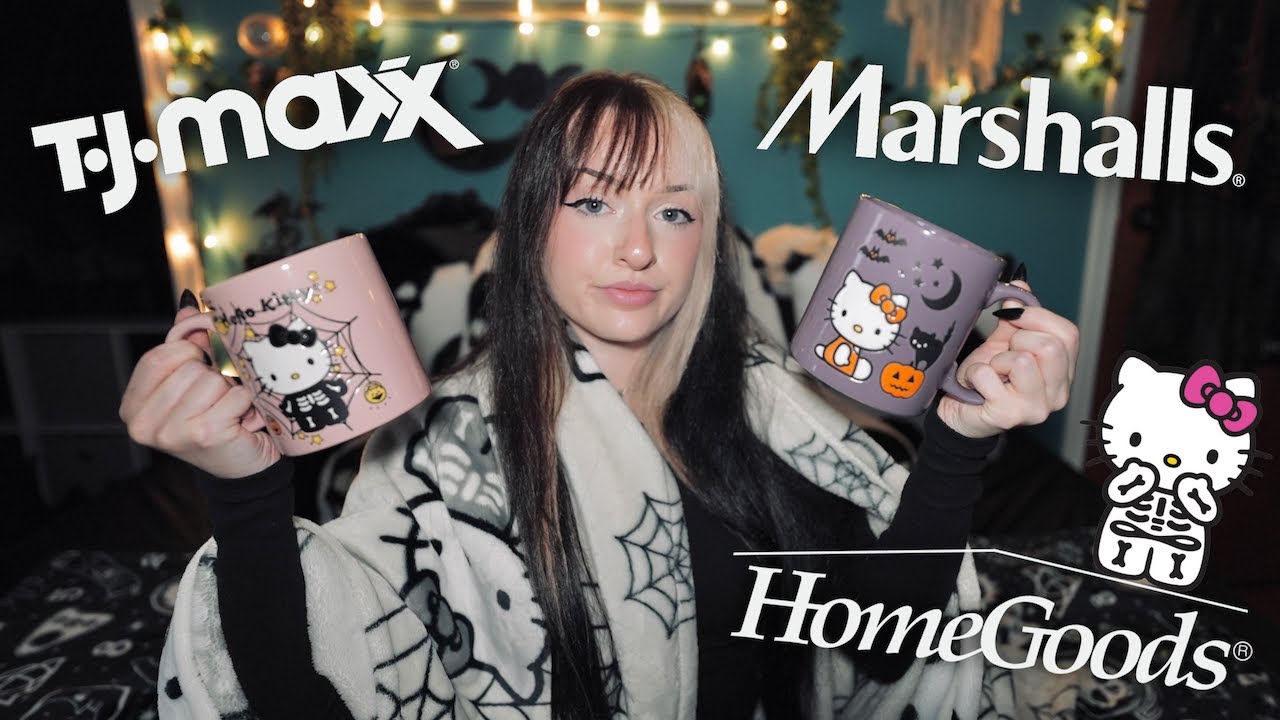HUGE HALLOWEEN HAUL 2023! TJ Maxx, Marshall's, HomeGoods + Viral Hello Kitty Items!
