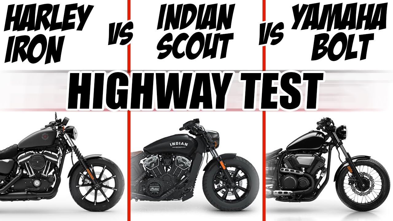 Harley IRON vs Indian SCOUT vs Yamaha BOLT on HIGHWAY!