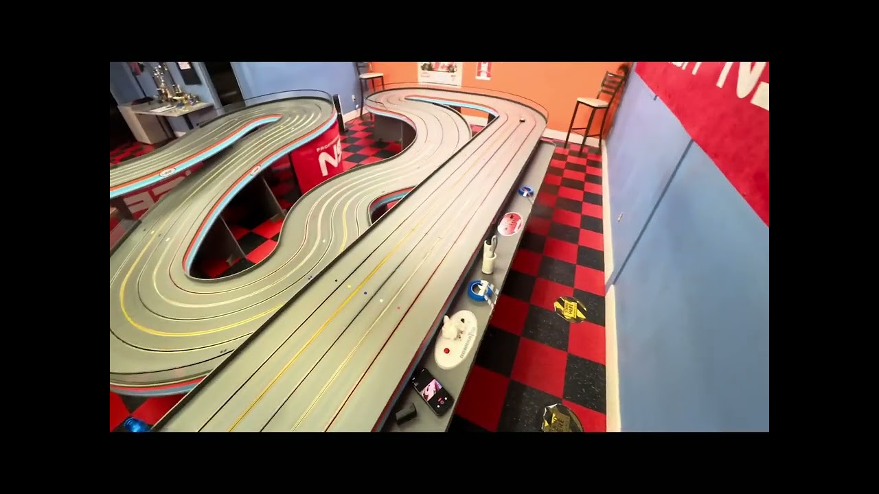Slot.it slasher Nissan Group C slot car on wood track!