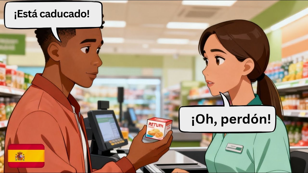 10 Simple Supermarket Spanish Dialogues (A1–A2) | Most Common Conversations for Beginners