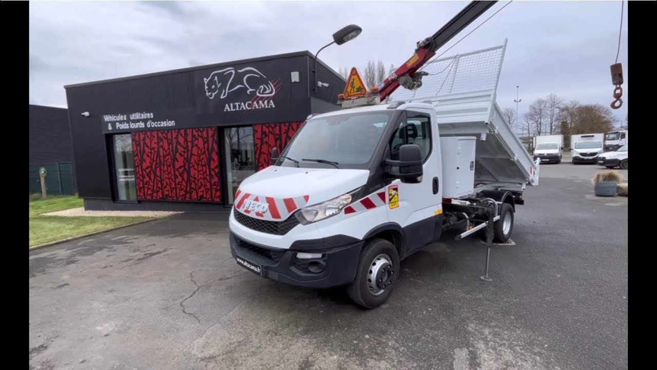 IVECO DAILY 70C17 TRIBENNE GRUE HMF 250 + TREUIL H 405 POIDS LOURDSRéf. 22090