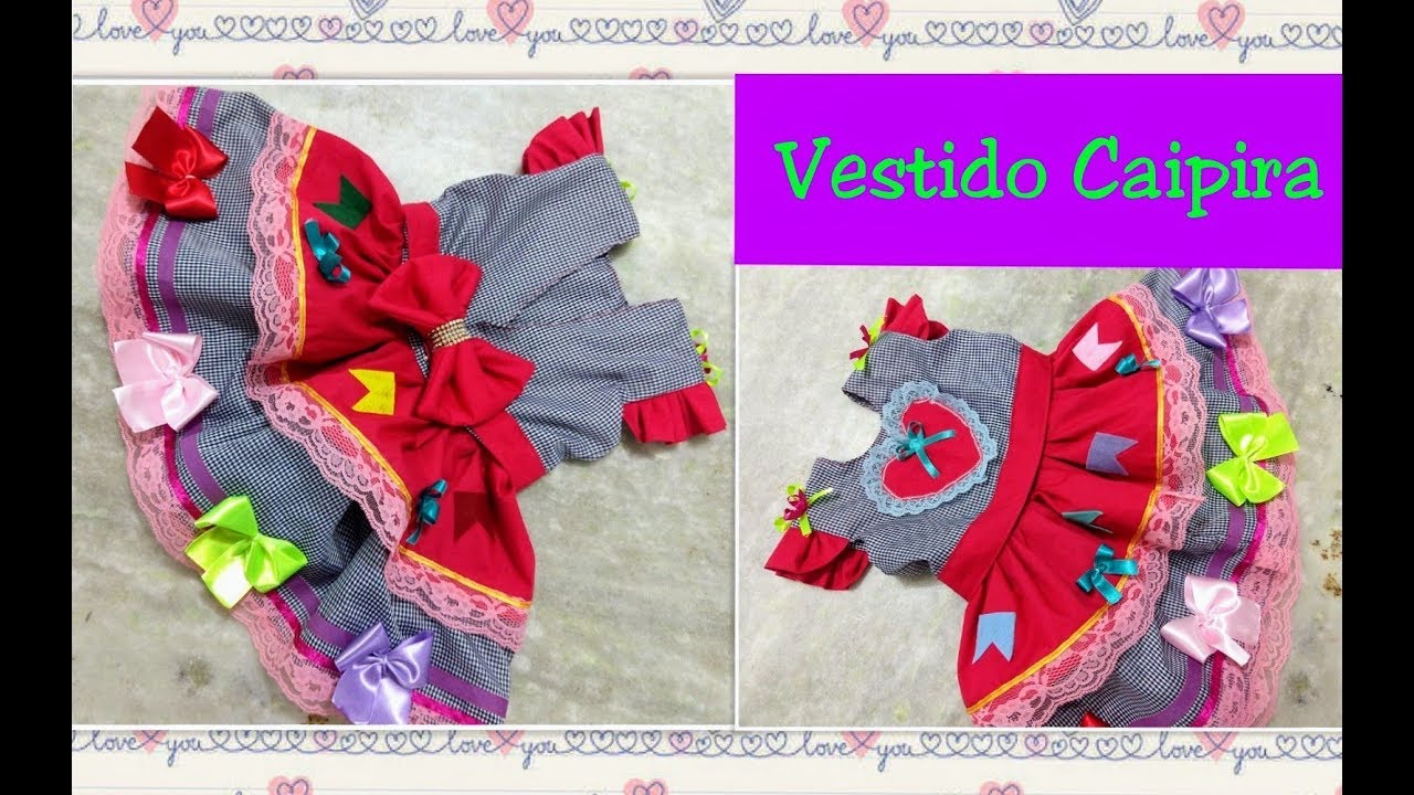 Diy Vestido festa junina/caipira ..passo a passo modelagem e costura