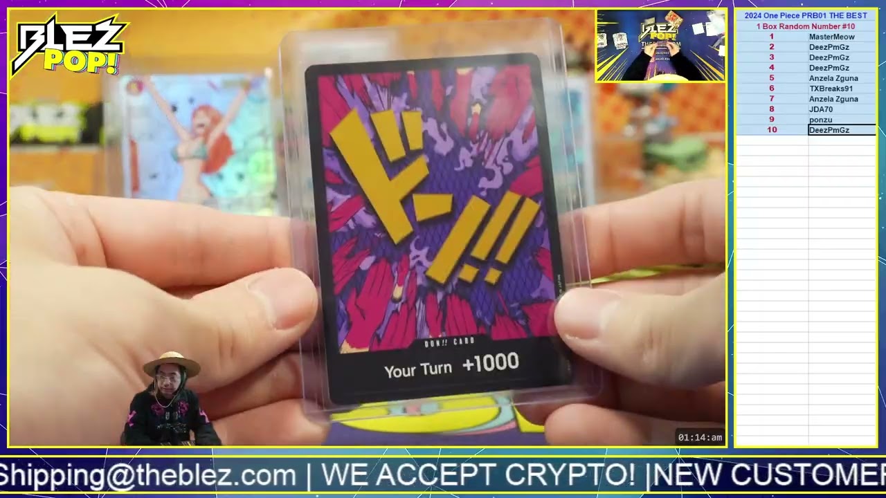 2024 One Piece PRB 01 THE BEST 1 Box Break Random Number #10 NAMI MANGA RARE!