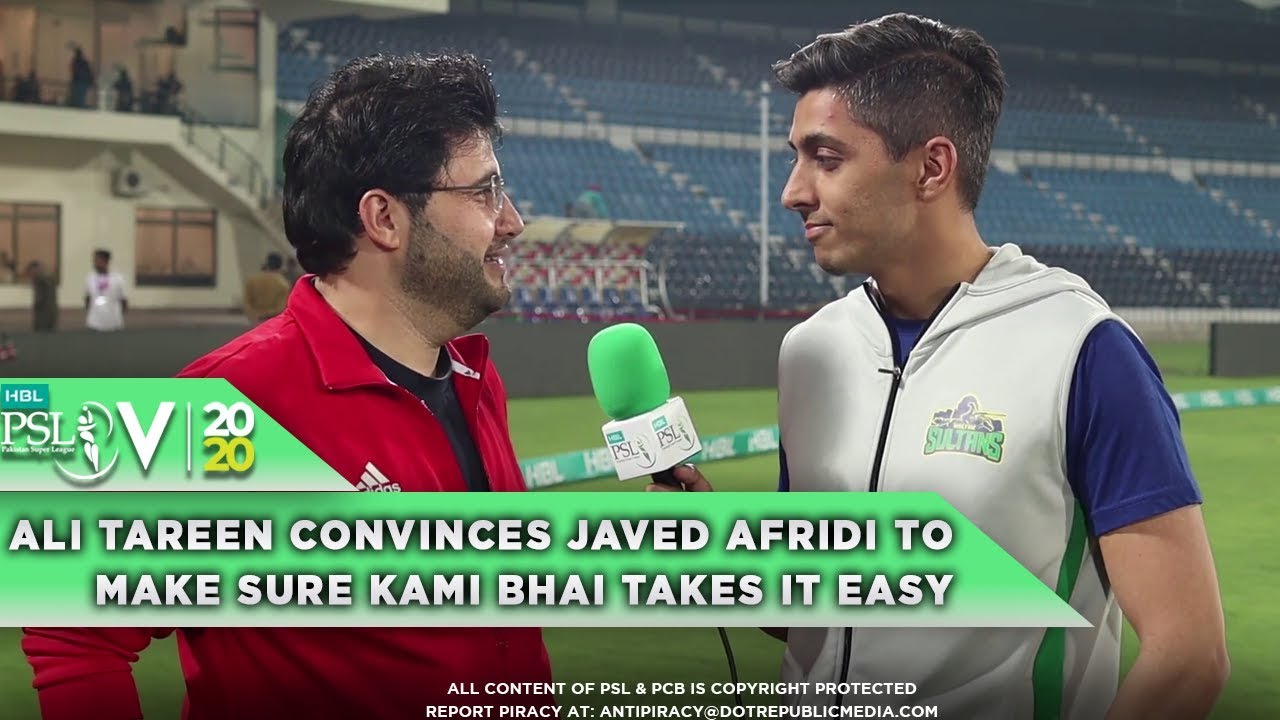 Watch as Ali Tareen convinces Javed Afridi to make sure Kami bhai takes it easy | HBL PSL 2020