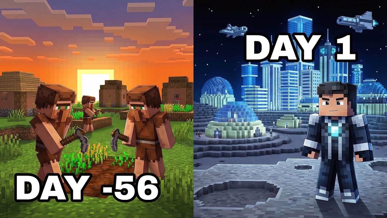 Farmer to Space Builder The Journey to the Moon Enderman herobrine irongolem skeleton warden| Day 56