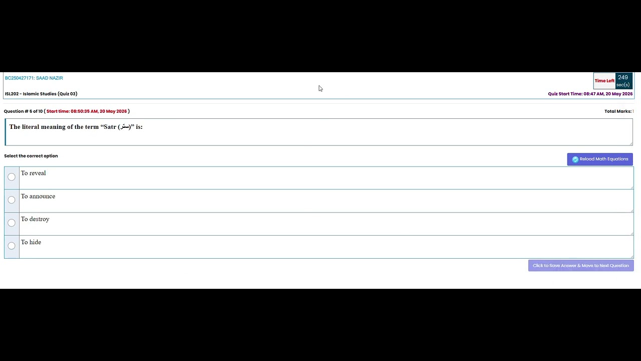ISL202 Quiz # 03 Solution ll ISL202 - Islamic Studies ll VU Solutions