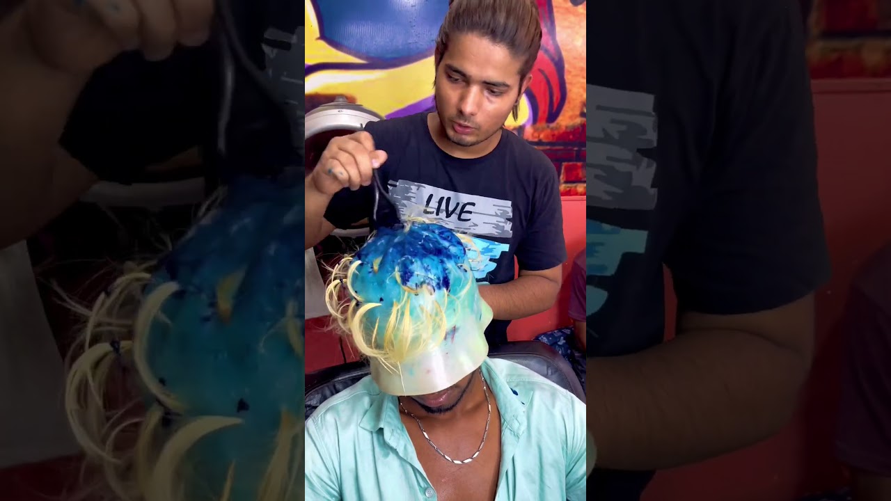 funky hair colour streax professional ￼￼ #hairtransformation #haircolor #shorts ✅