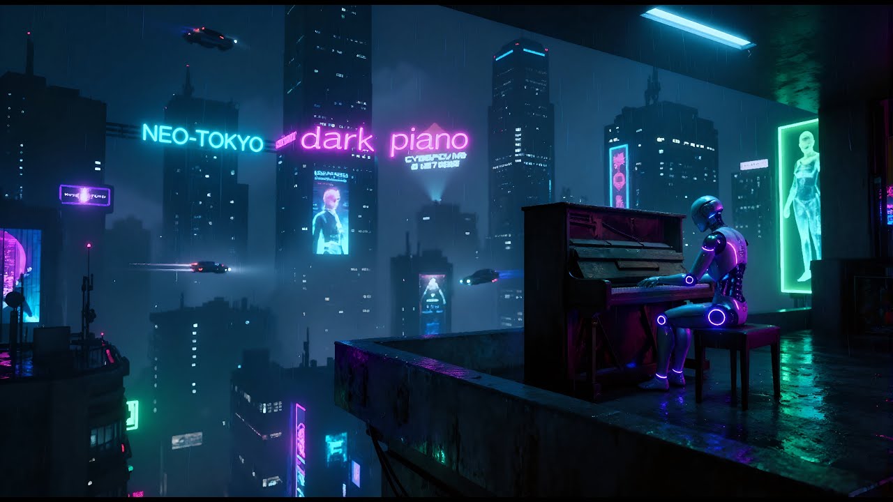 Cyber Pulse Piano: Nocturnal Echoes of the Future