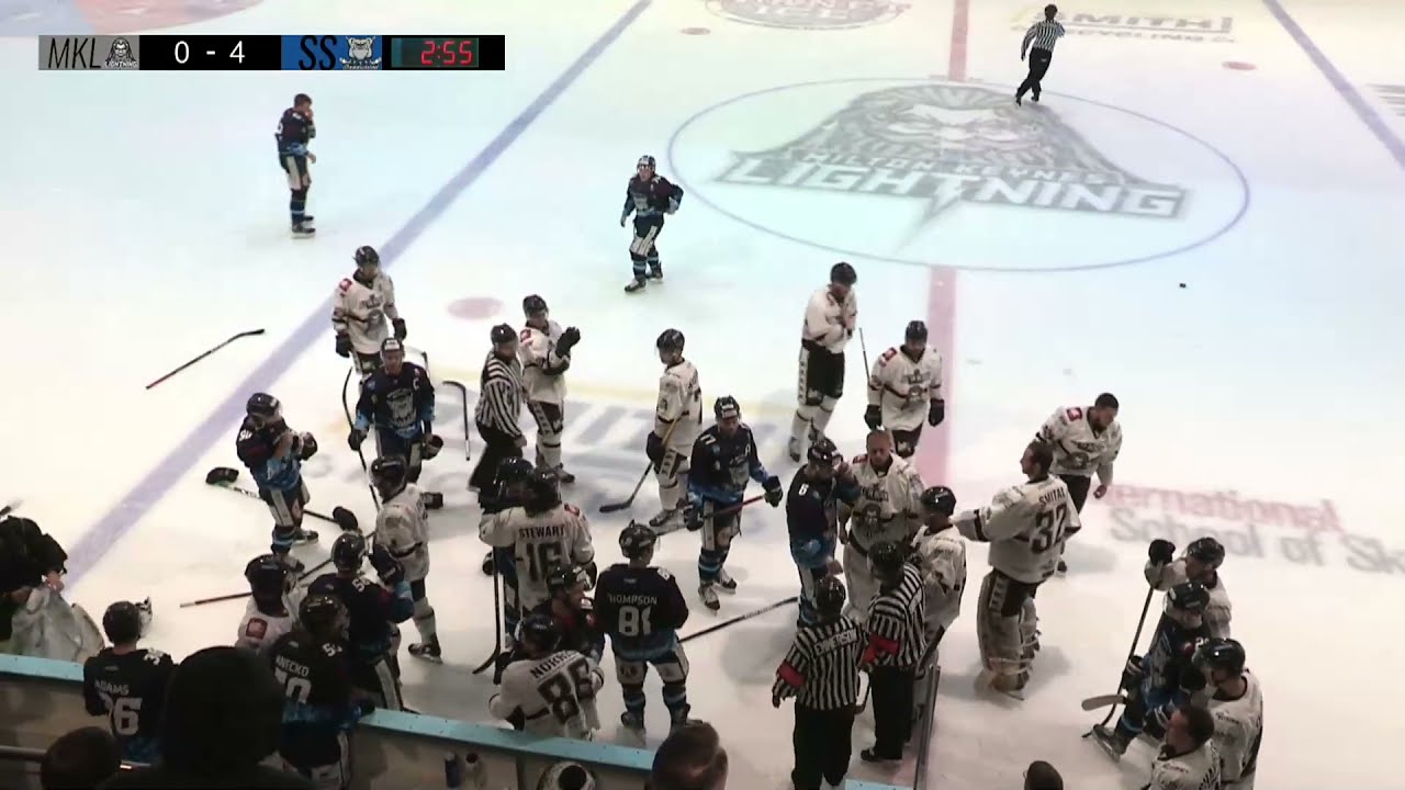Milton Keynes Lightning vs Sheffield Steeldogs NIHL Brawl 18-12-21
