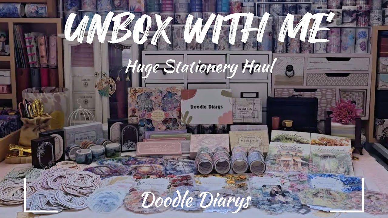 ASMR Unboxing | Huge Stationery Haul ft @doodlediarys