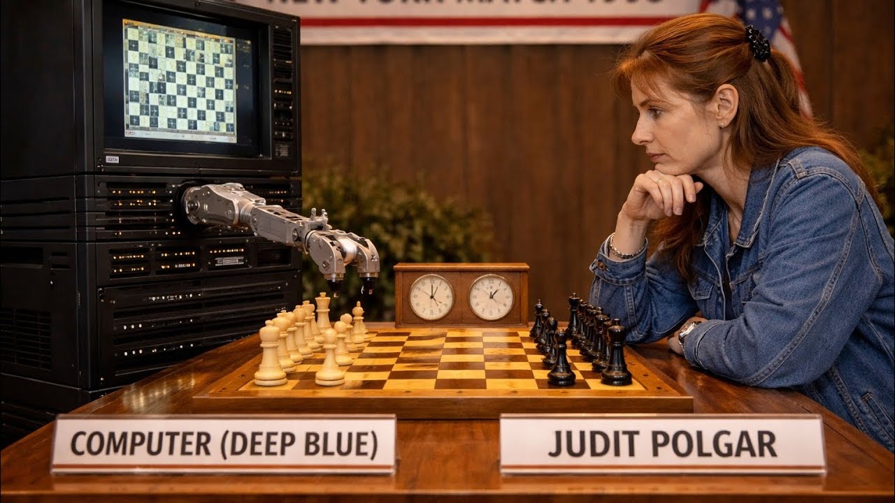 Computer (Deep Blue) vs Judit Polgar ◉ New York Chess Match - New York 1993