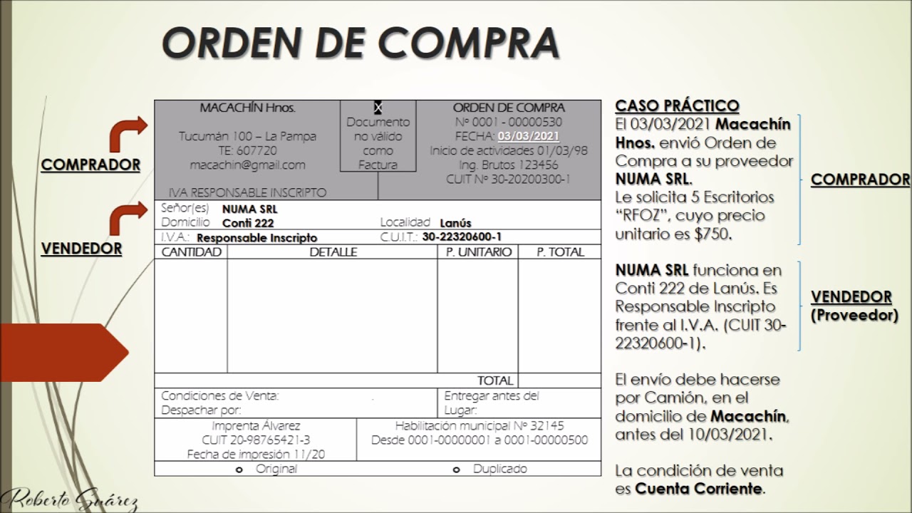 ✔ Documentos Comerciales: Orden de Compra 💲