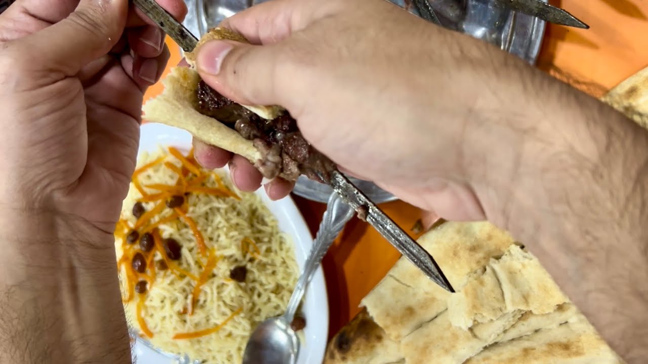 Seekh Boti & Afghani Pulao at a Highway Afghani Restaurant in Quetta