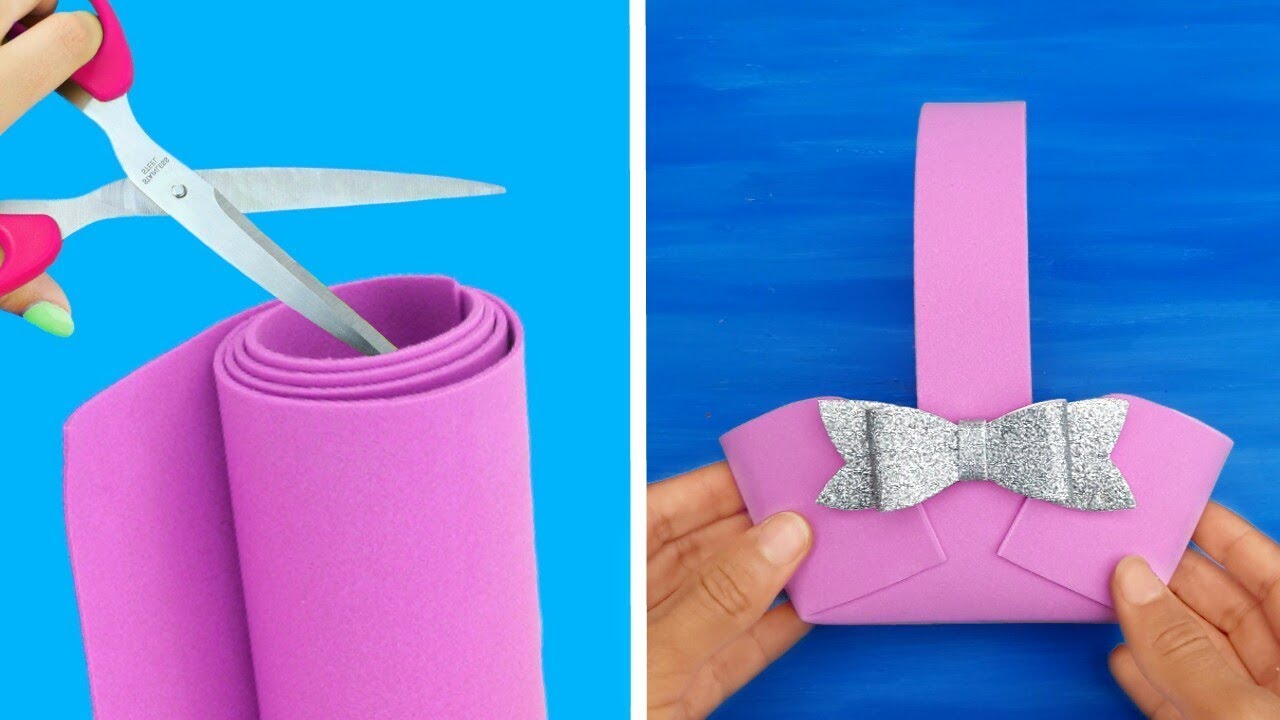 DIY Canastas con Foamy _ Goma Eva | Manualidades fáciles - idea útil en 5 minutos