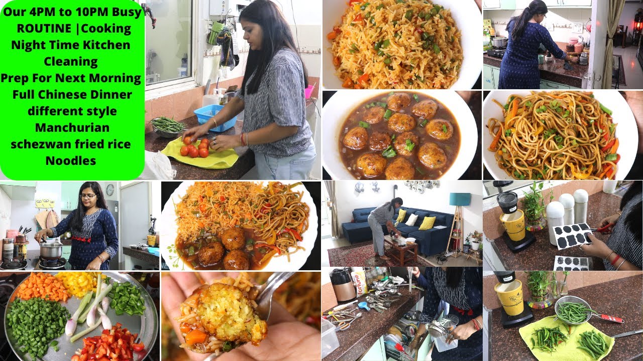Our 4PM to 10PM Busy ROUTINE | Cooking | Night Time Kitchen Cleaning | Prep For Next Morning | Vlog