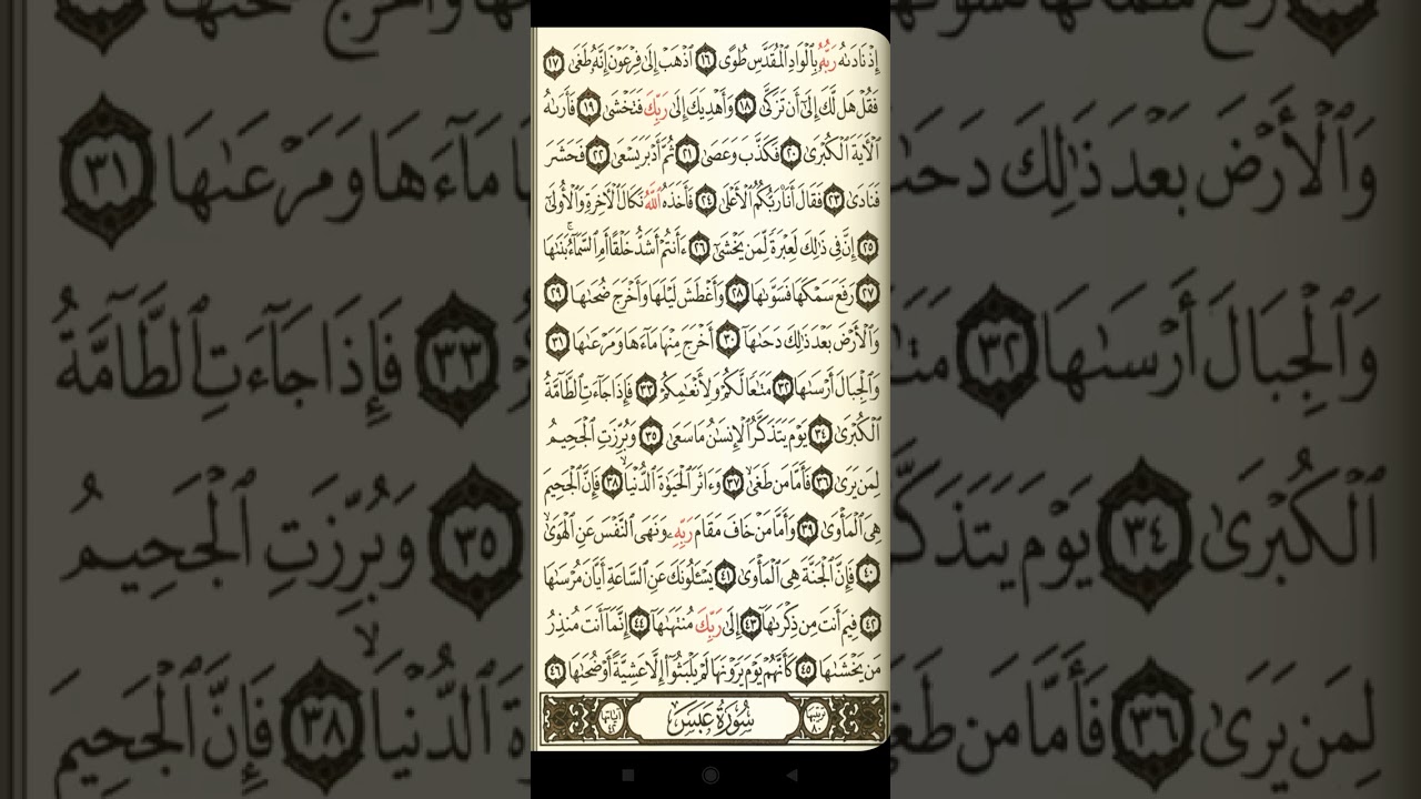 @آيات مباركة من سورة( النازعات) اخي الفاضل تفكر بها من الآية الكريمة( ١-٤٦)