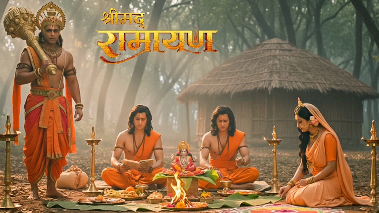 वनवास के दौरान राम जी ने आश्रम में किया सत्यनारायण पूजा का आयोजन | भक्ति सीरियल | Full Ep #ramayan